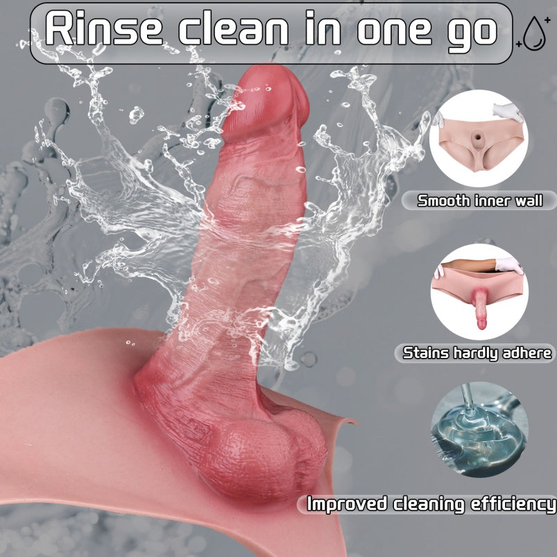 7 Inch Penis Sleeve Extender Pant – Realistic Cocksleeve Silicone Sheath Underwear for Men Gay