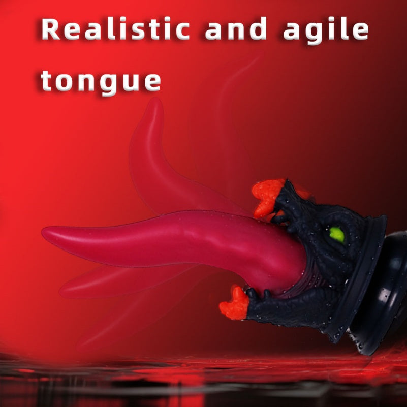 Dragon's Tongue Fantasy Dildo — Blood-Red Silicone G-Spot & Anal Stimulation Toy with Dragon Head Base
