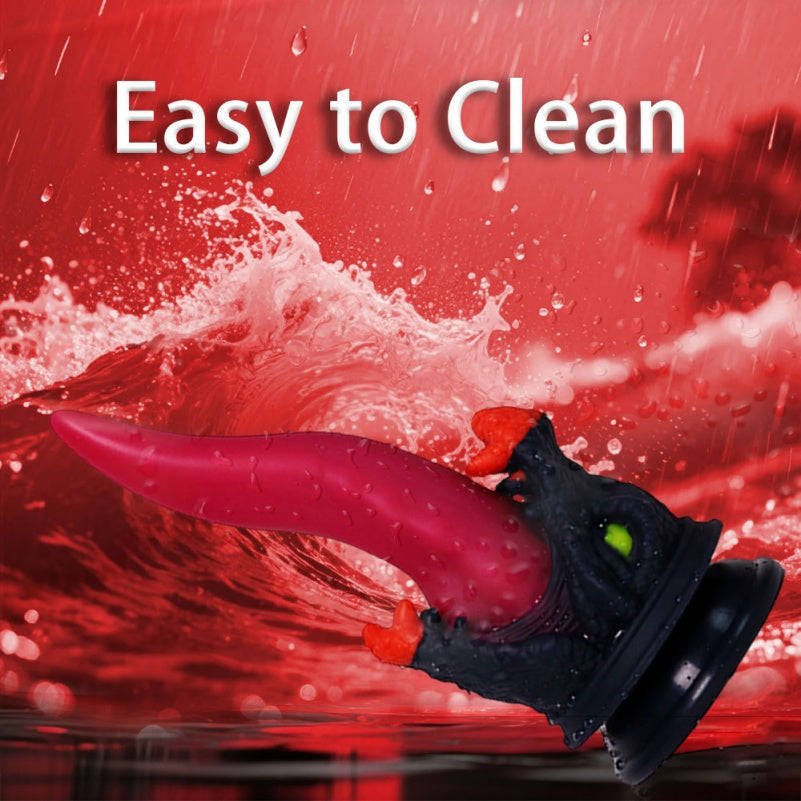 Dragon's Tongue Fantasy Dildo — Blood-Red Silicone G-Spot & Anal Stimulation Toy with Dragon Head Base