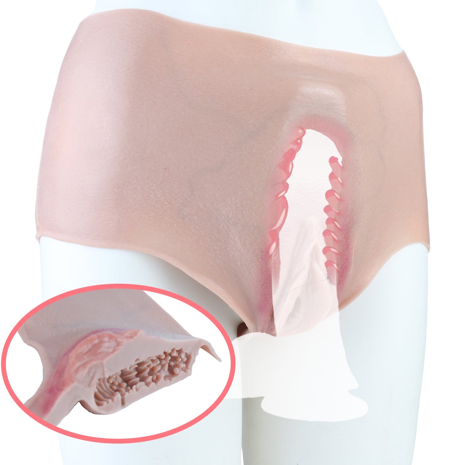 Realistic Wearable Fake Vagina — Platinum Silicone Pussy Panties for Crossdressers
