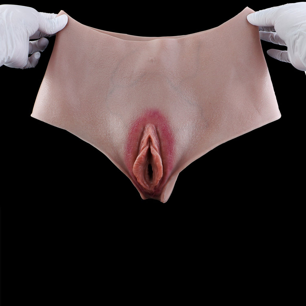 Realistic Wearable Fake Vagina — Platinum Silicone Pussy Panties for Crossdressers