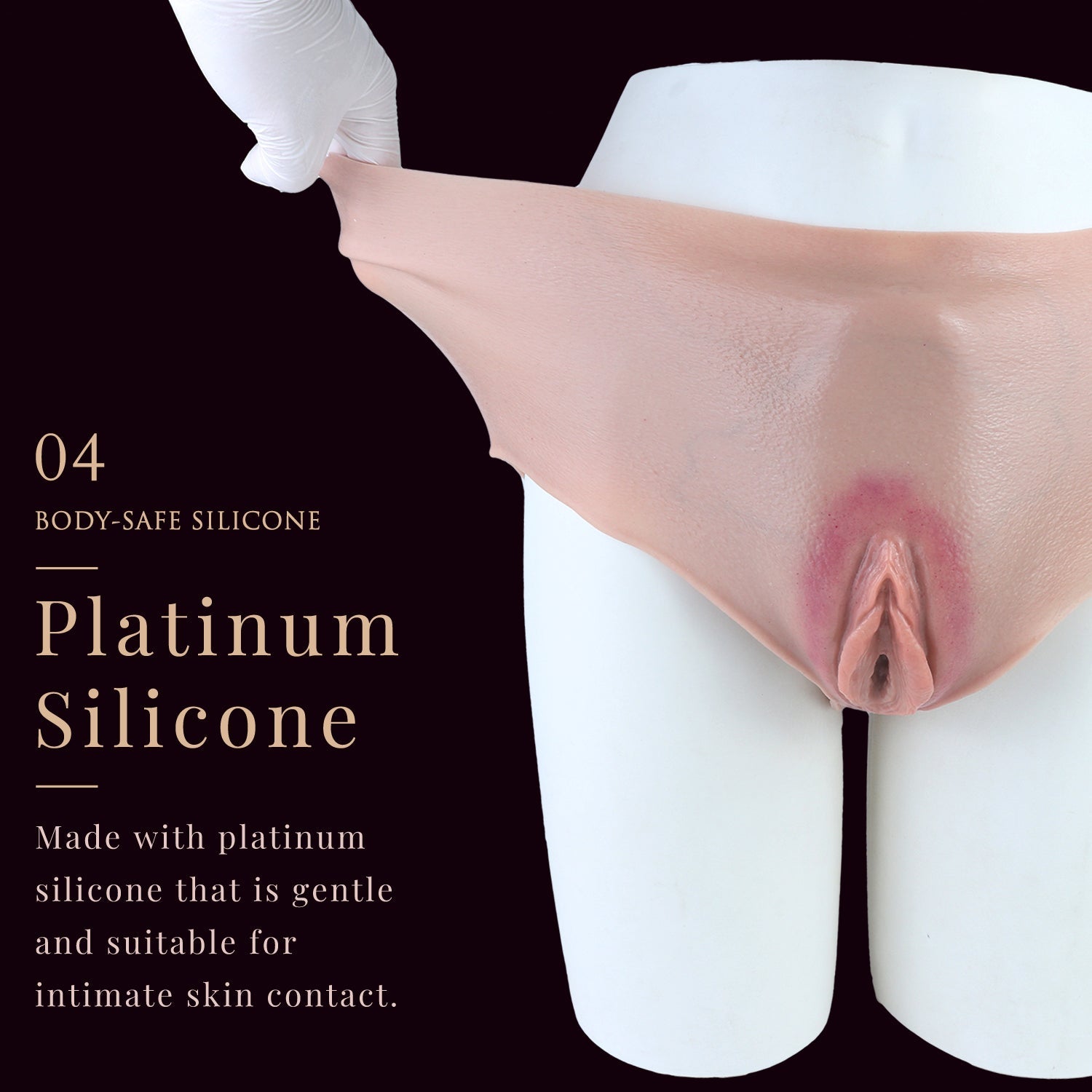 Realistic Wearable Fake Vagina — Platinum Silicone Pussy Panties for Crossdressers