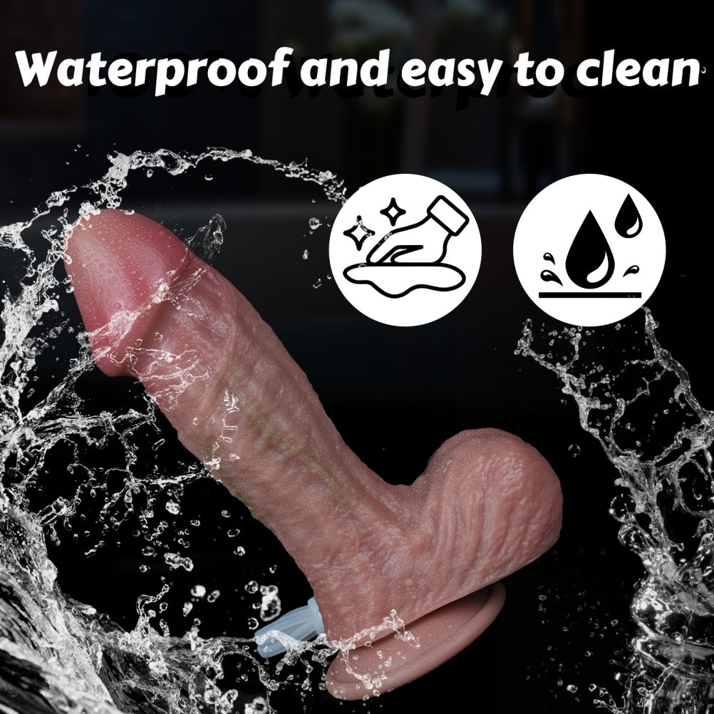 Domlust Squirting Dildo – Dual Density Platinum Silicone | Realistic Ejaculating Strap-On with Suction Cup