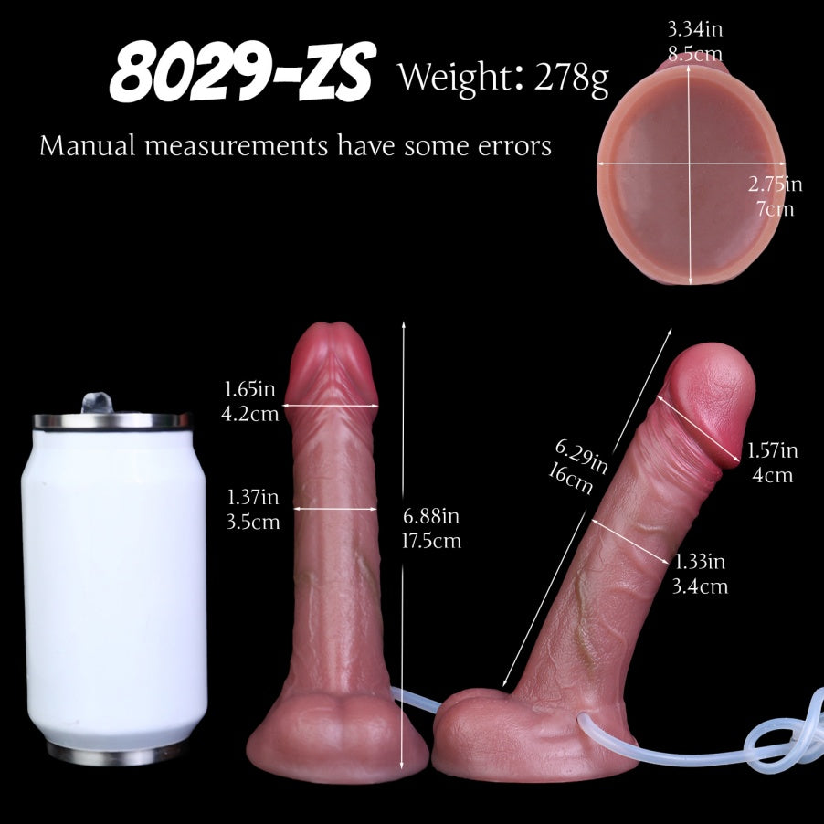 Realistic Squirting Dildo – Dual Density Platinum Silicone Strapon with Suction Cup