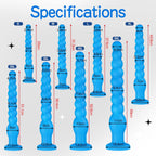 Silicone Anal Beads Plug with Suction Cup Long Flexible Butt Plug Beaded Dildo Trainer - Tarisss Sex Toy Store