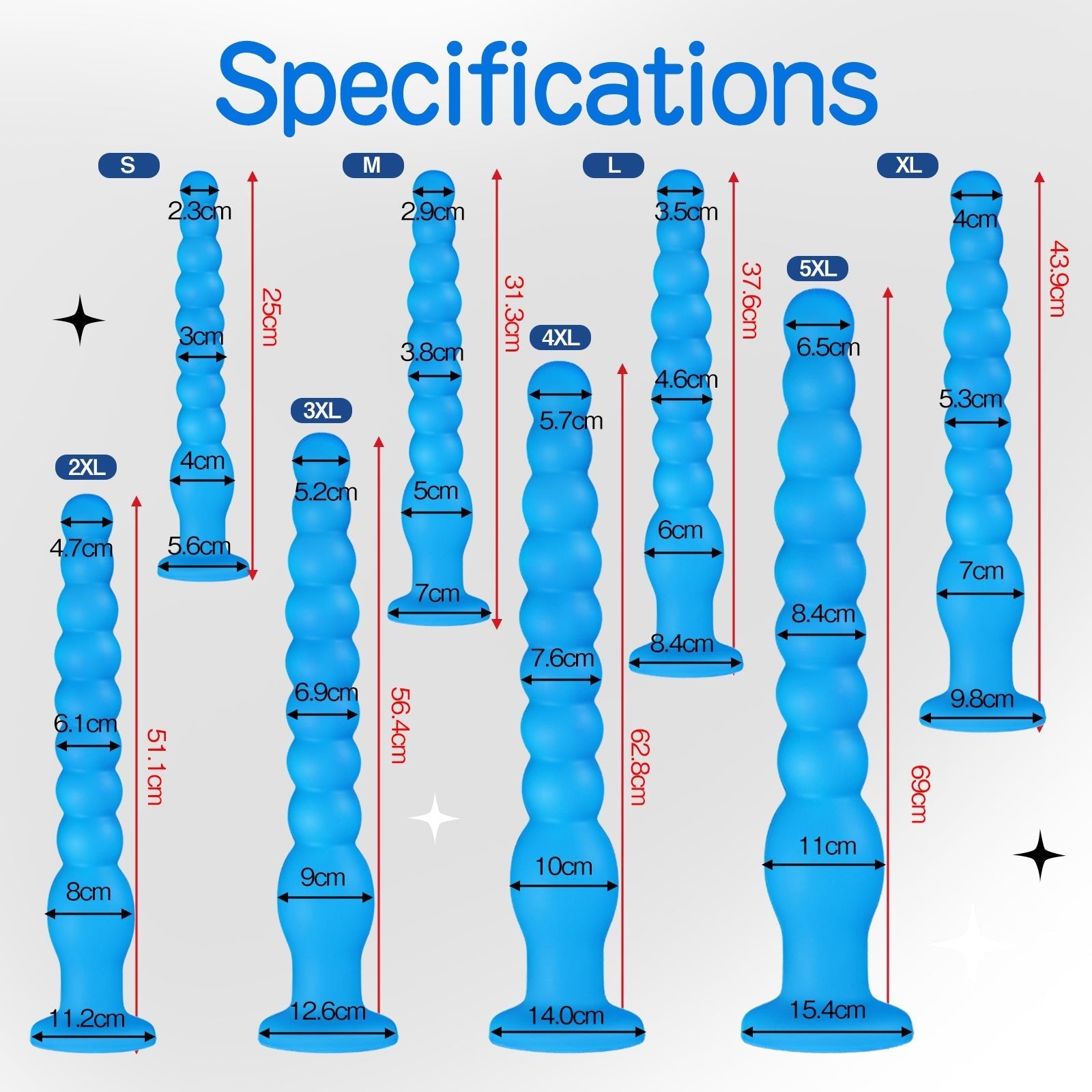 Silicone Anal Beads Plug with Suction Cup Long Flexible Butt Plug Beaded Dildo Trainer - Tarisss Sex Toy Store