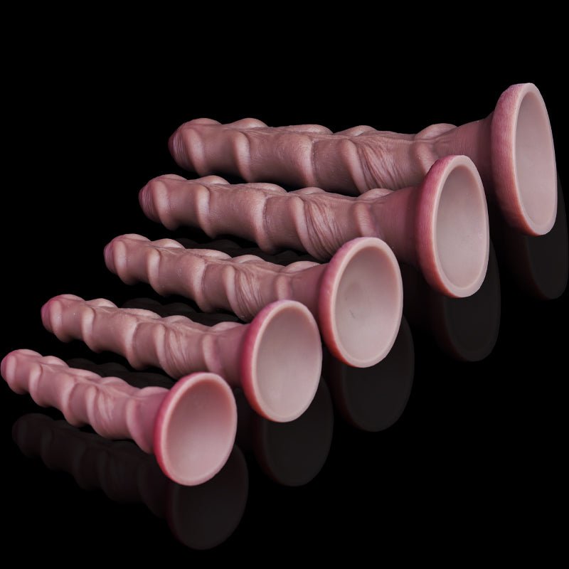 Silicone Anal Plugs with Spiral Ribbing - Tarisss Sex Toy Store