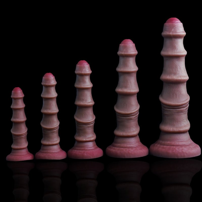 Silicone Anal Plugs with Spiral Ribbing - Tarisss Sex Toy Store