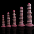 Silicone Anal Plugs with Spiral Ribbing - Tarisss Sex Toy Store