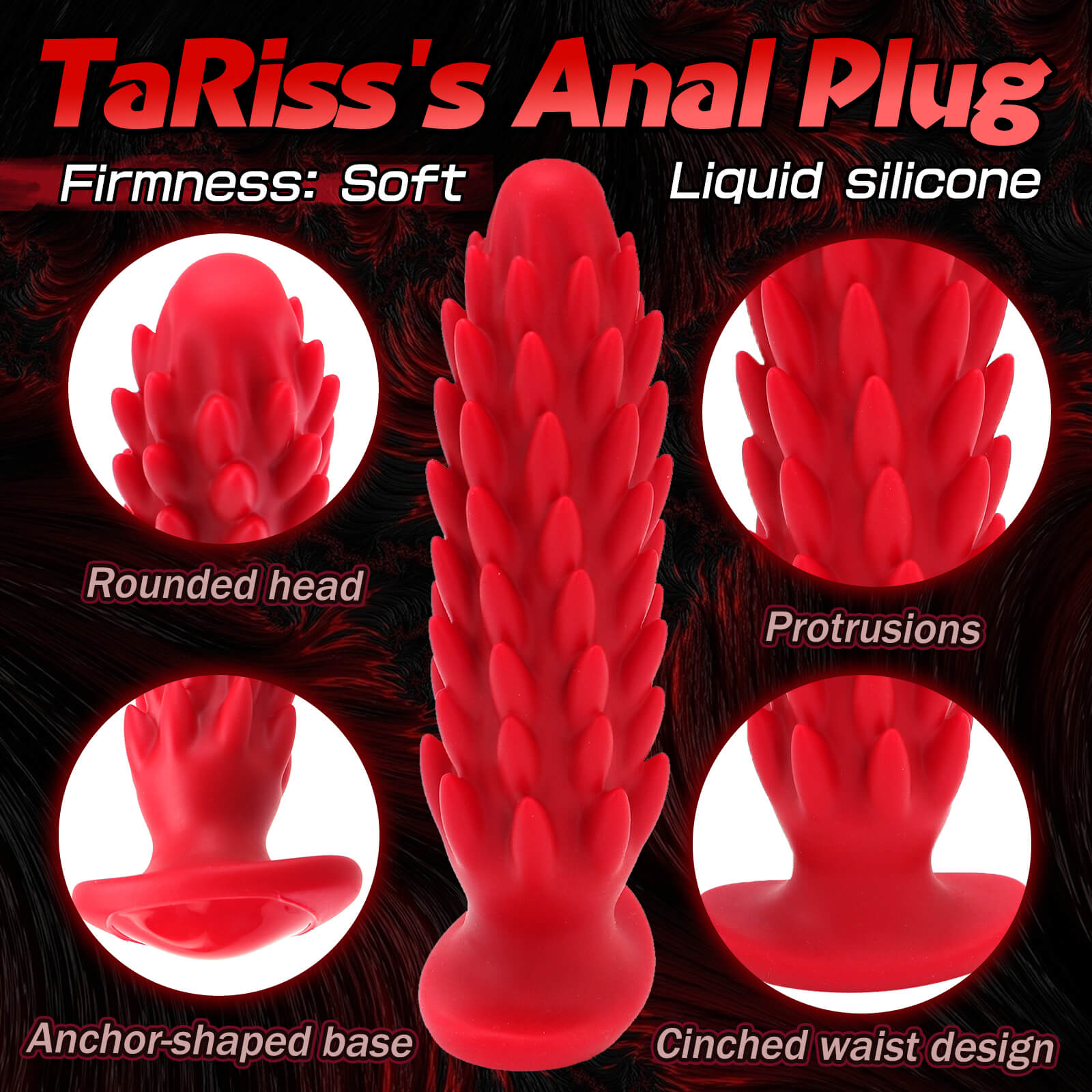 Silicone Butt Plug Dildo with Spike - Tarisss Sex Toy Store