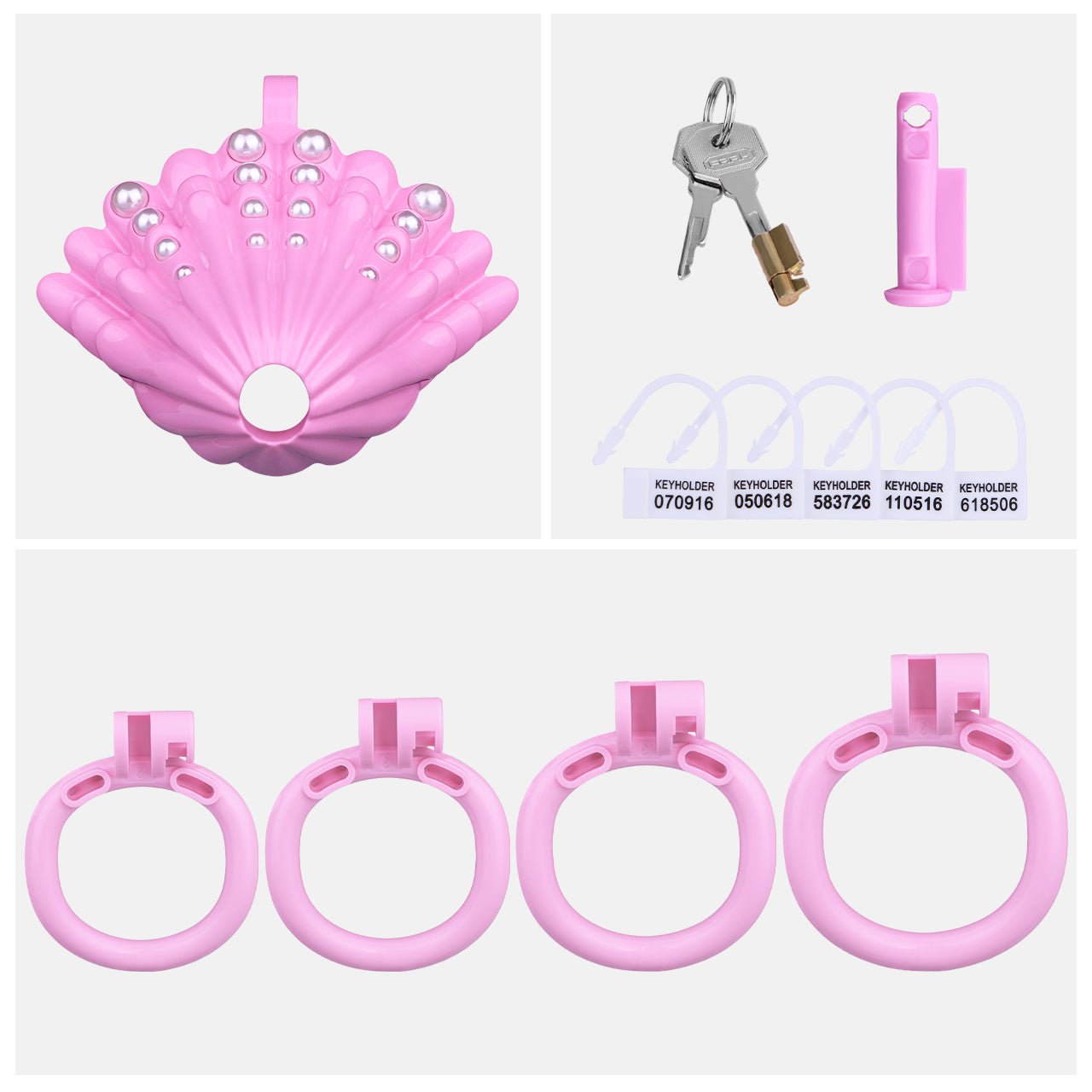 Silicone Male Chastity Cage Set with Lock, Rings & Accessories - Tarisss Sex Toy Store