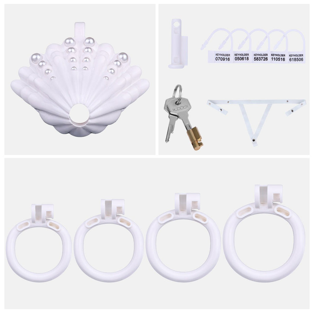 Silicone Male Chastity Cage Set with Lock, Rings & Accessories - Tarisss Sex Toy Store