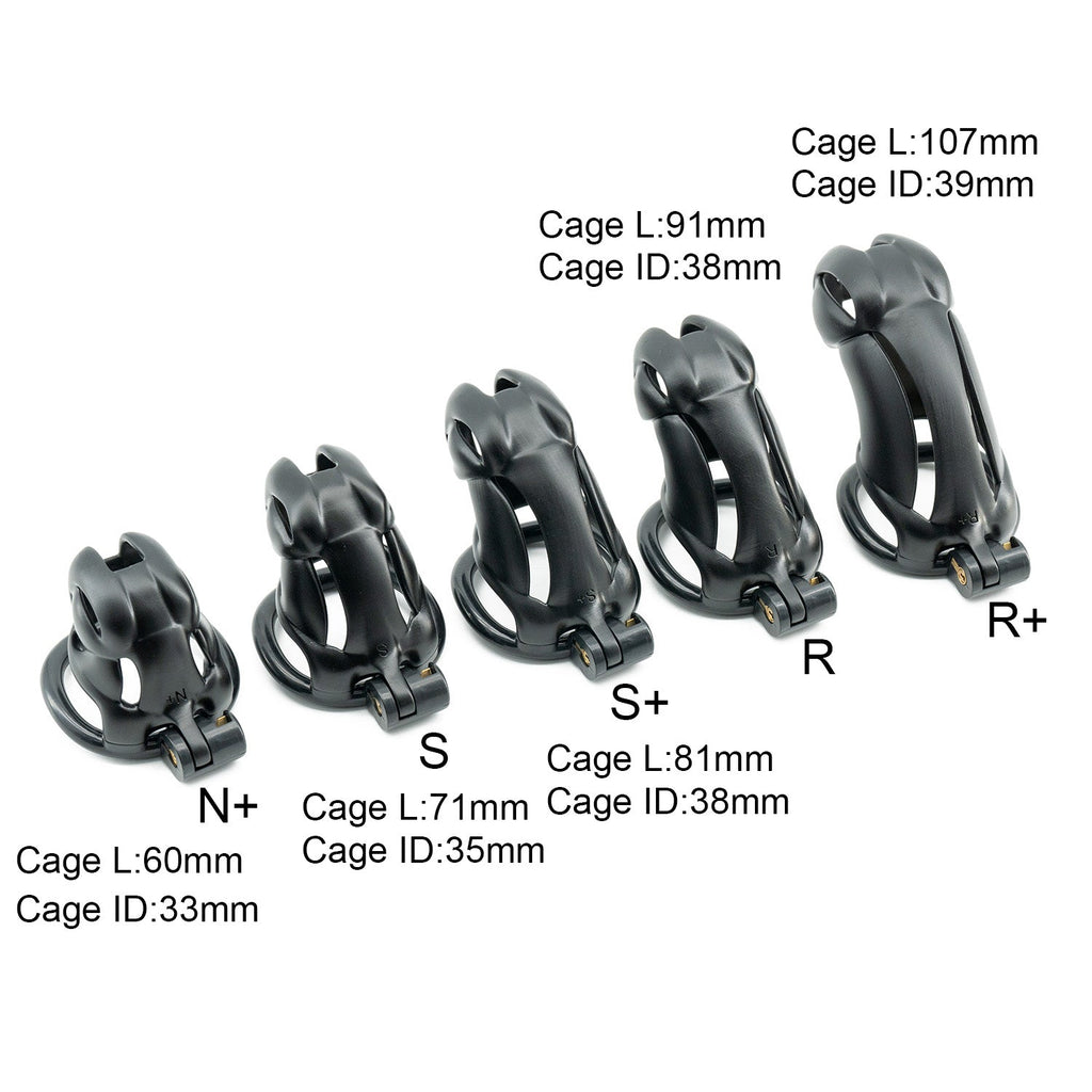 Viper 3D-Printed Chastity Cage (Snake Head) - 5 Sizes - FREE Silent Plastic Security Keys