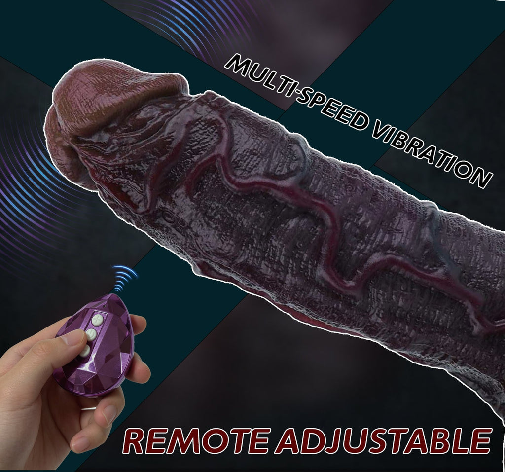 Dark Titan Vibrating Penis Extender Sleeve | BBC Size Cock Sleeve with Remote | Domlust