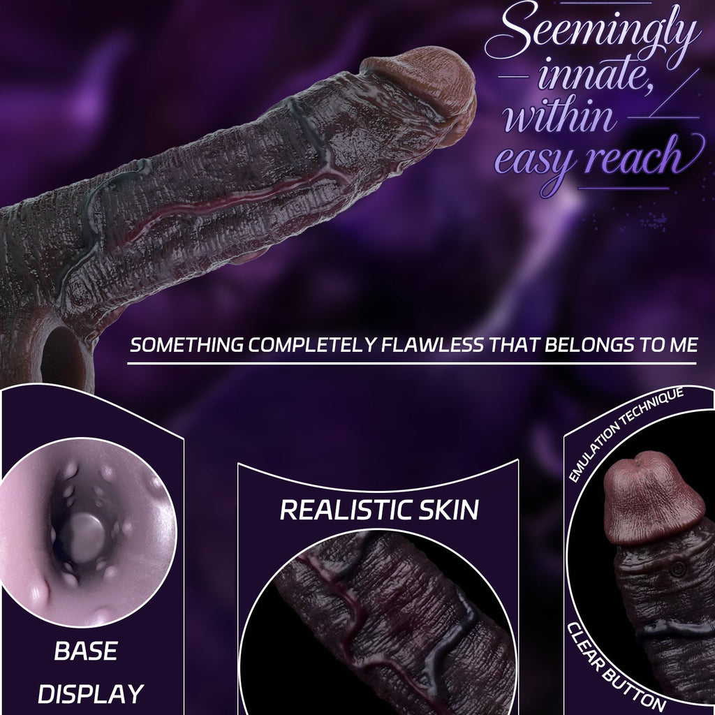 Dark Titan Vibrating Penis Extender Sleeve | BBC Size Cock Sleeve with Remote | Domlust