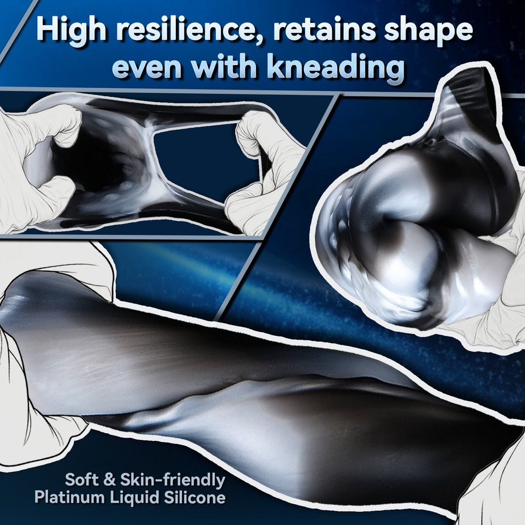 Dragon Scale Vibrating Cock Sleeve – Platinum Silicone Fantasy Penis Sleeve