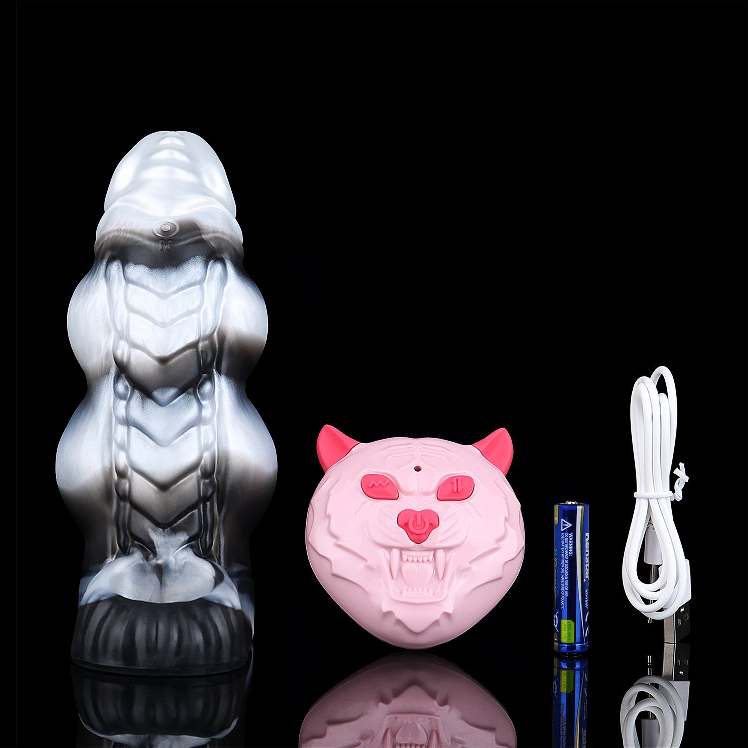 Dragon Scale Vibrating Cock Sleeve – Platinum Silicone Fantasy Penis Sleeve