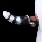 Dragon Scale Vibrating Cock Sleeve – Platinum Silicone Fantasy Penis Sleeve