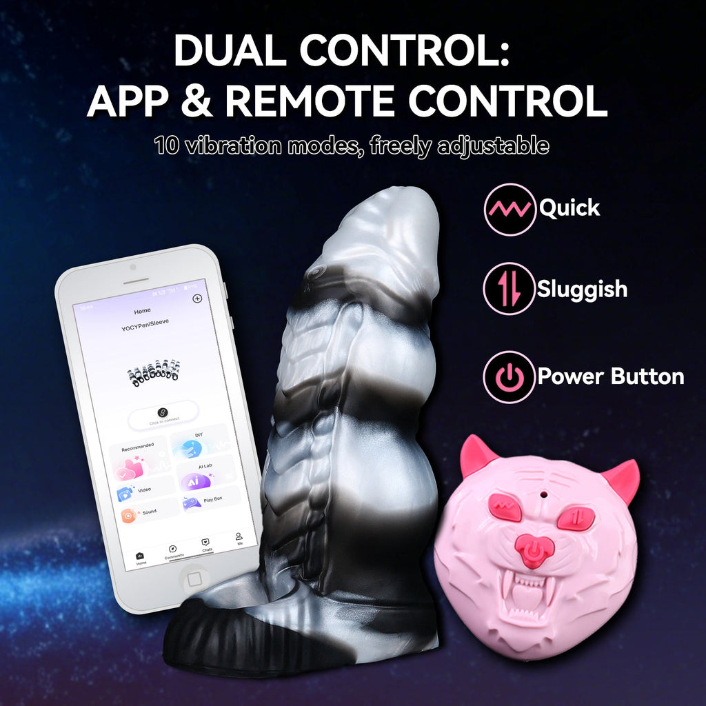 Dragon Scale Vibrating Cock Sleeve – Platinum Silicone Fantasy Penis Sleeve