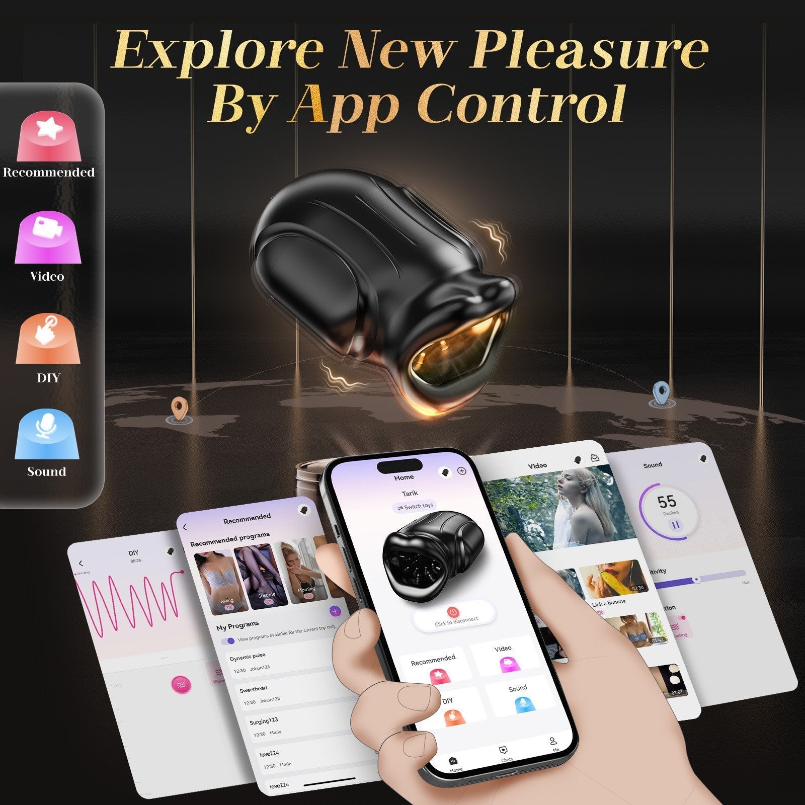Smart Heating Automatic Male Masturbator App - Controlled Rotating & Suction Stroker - Tarisss Sex Toy Store