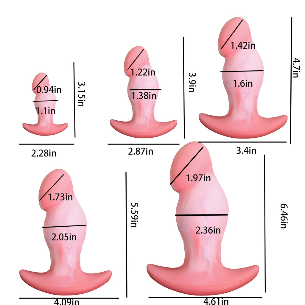 Soft Silicone Curved Anal Plug with T - Bar Base - Tarisss Sex Toy Store