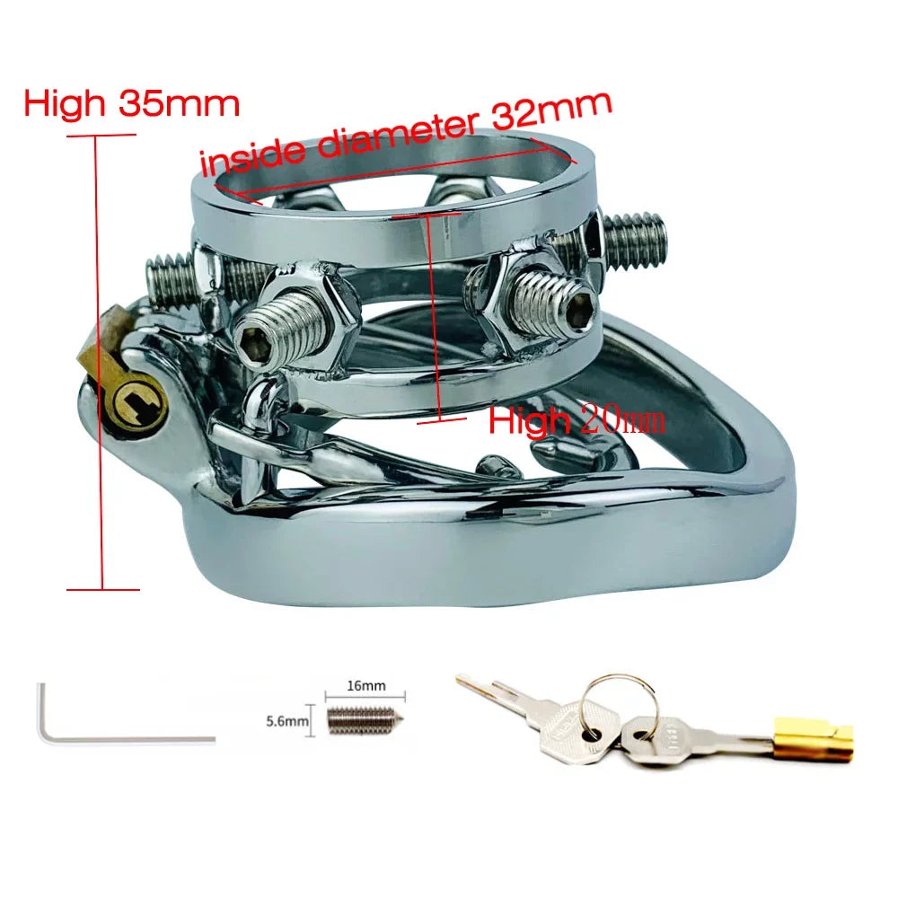 SPIKED CHASTITY CAGE MAILE METAL