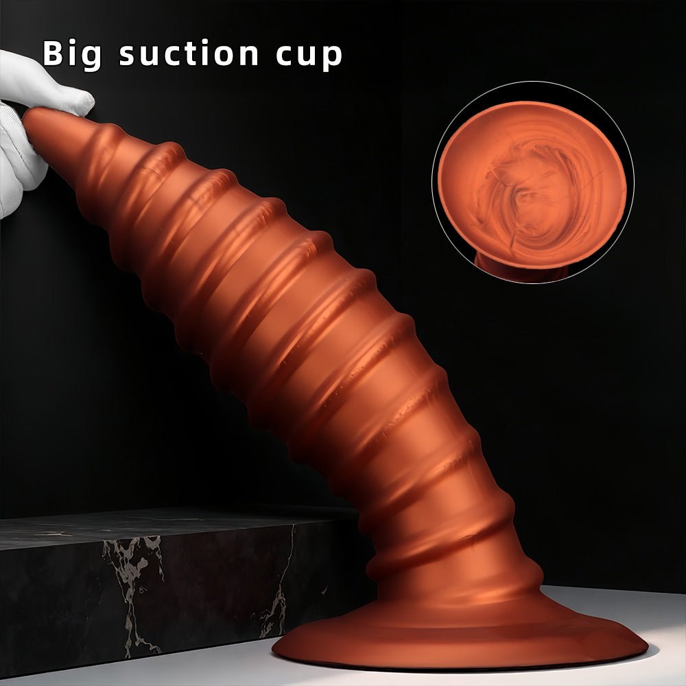 Spiral Textured Dildo with Suction Base - Tarisss Sex Toy Store
