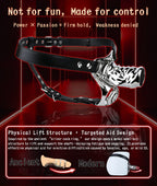 Stainless Steel Adjustable Chastity Harness with Interchangeable Ring Sizes & Secure Leather Straps - Tarisss Sex Toy Store