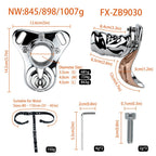 Stainless Steel Adjustable Chastity Harness with Interchangeable Ring Sizes & Secure Leather Straps - Tarisss Sex Toy Store