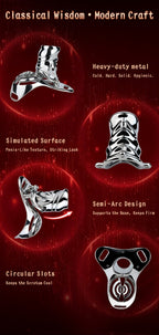 Stainless Steel Adjustable Chastity Harness with Interchangeable Ring Sizes & Secure Leather Straps - Tarisss Sex Toy Store