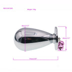Stainless Steel Jewel Anal Plug with Chain & Ring - Tarisss Sex Toy Store