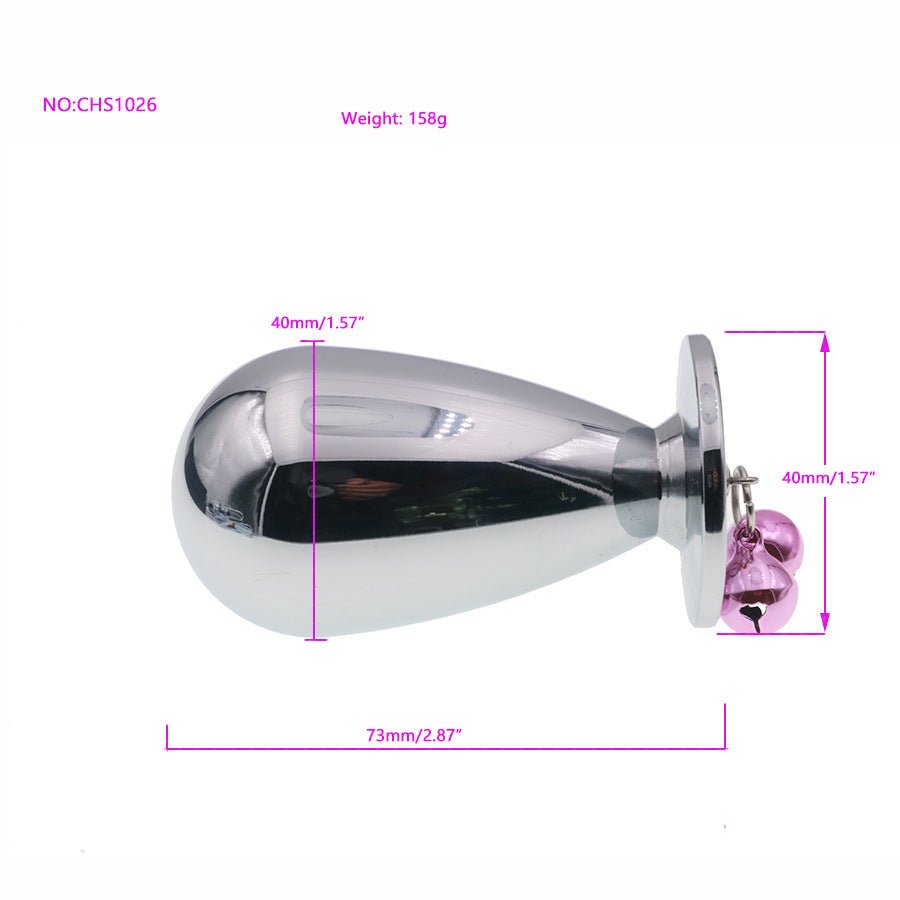 Stainless Steel Jewel Anal Plug with Chain & Ring - Tarisss Sex Toy Store