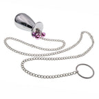 Stainless Steel Jewel Anal Plug with Chain & Ring - Tarisss Sex Toy Store