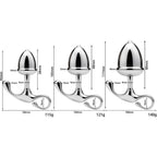 Stainless Steel Metal Butt Plug with Curved Hook Base - Tarisss Sex Toy Store