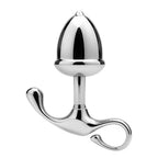 Stainless Steel Metal Butt Plug with Curved Hook Base - Tarisss Sex Toy Store