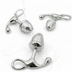 Stainless Steel Metal Butt Plug with Curved Hook Base - Tarisss Sex Toy Store