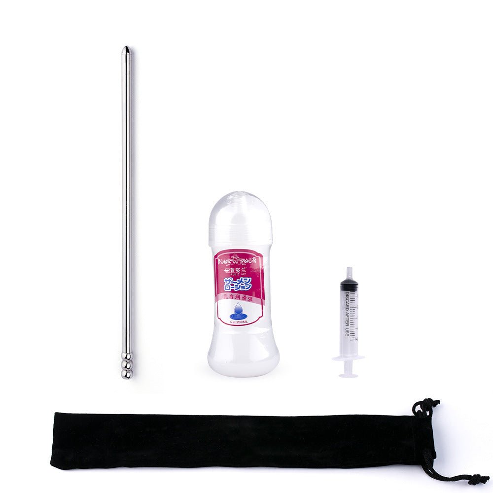 Stainless Steel Urethral Sounding Rod with Lubricant Applicator & Pouch - Tarisss Sex Toy Store