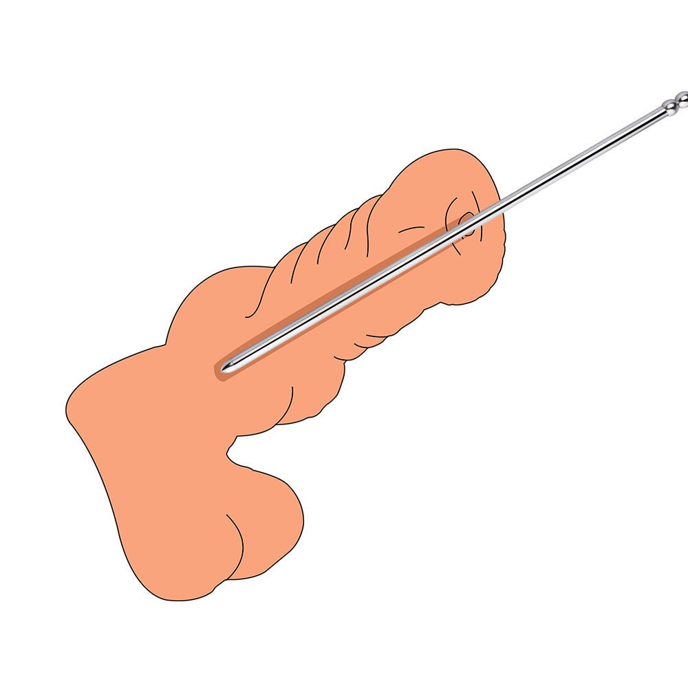 Stainless Steel Urethral Sounding Rod with Lubricant Applicator & Pouch - Tarisss Sex Toy Store