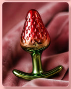 Strawberry Silicone Butt Plug Creative Fruit-Shaped Anal Plug with Ergonomic Leaf Base - Tarisss Sex Toy Store