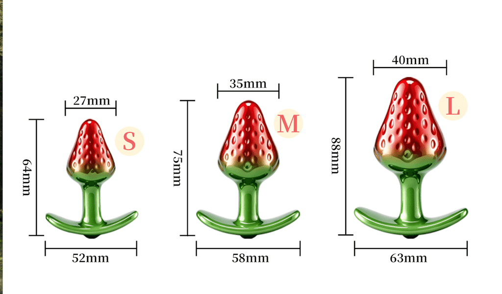 Strawberry Silicone Butt Plug Creative Fruit-Shaped Anal Plug with Ergonomic Leaf Base - Tarisss Sex Toy Store