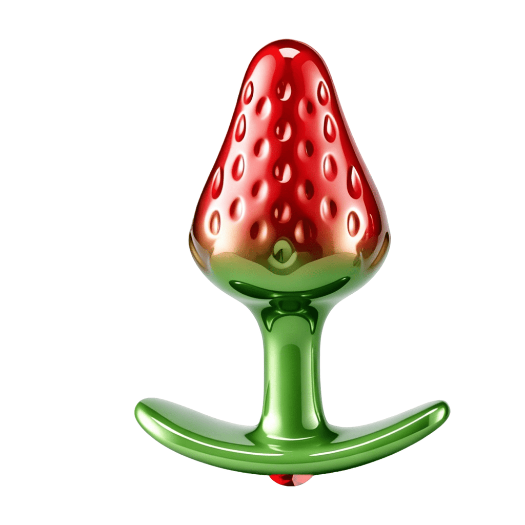 Strawberry Silicone Butt Plug Creative Fruit-Shaped Anal Plug with Ergonomic Leaf Base - Tarisss Sex Toy Store