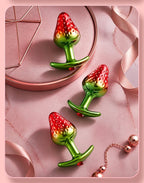 Strawberry Silicone Butt Plug Creative Fruit-Shaped Anal Plug with Ergonomic Leaf Base - Tarisss Sex Toy Store