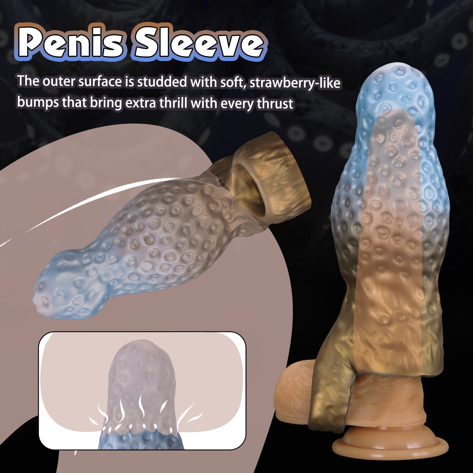 Strawberry Silicone Penis Sleeve - Tarisss Sex Toy Store
