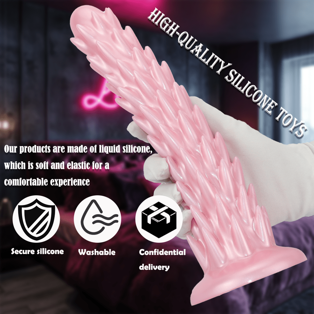 Stretch Vibration Textured Silicone Dildo with Remote Control & Suction Base - Tarisss Sex Toy Store