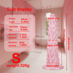 Stretch Vibration Textured Silicone Dildo with Remote Control & Suction Base - Tarisss Sex Toy Store