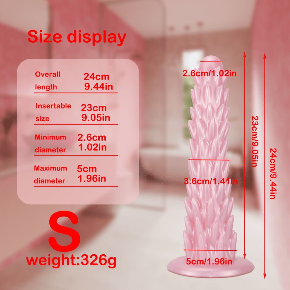 Stretch Vibration Textured Silicone Dildo with Remote Control & Suction Base - Tarisss Sex Toy Store