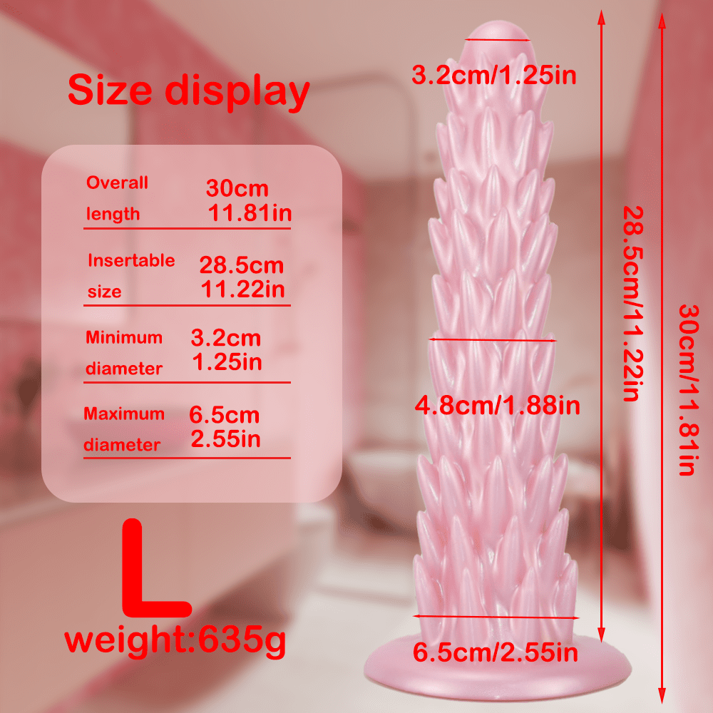 Stretch Vibration Textured Silicone Dildo with Remote Control & Suction Base - Tarisss Sex Toy Store