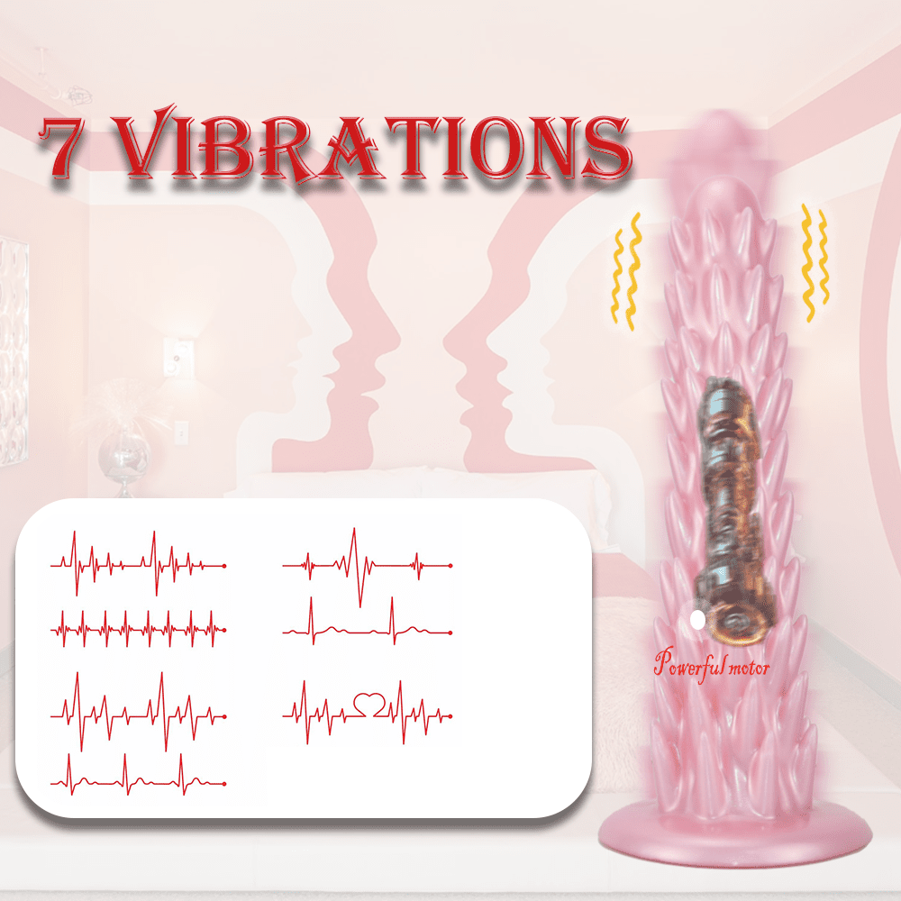 Stretch Vibration Textured Silicone Dildo with Remote Control & Suction Base - Tarisss Sex Toy Store