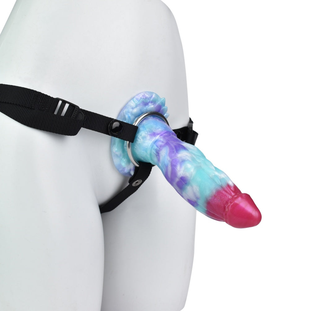 Deep Blue Dragon Dildo with Locking Knot – Platinum Silicone Fantasy G-Spot & Anal Toy | Domlust