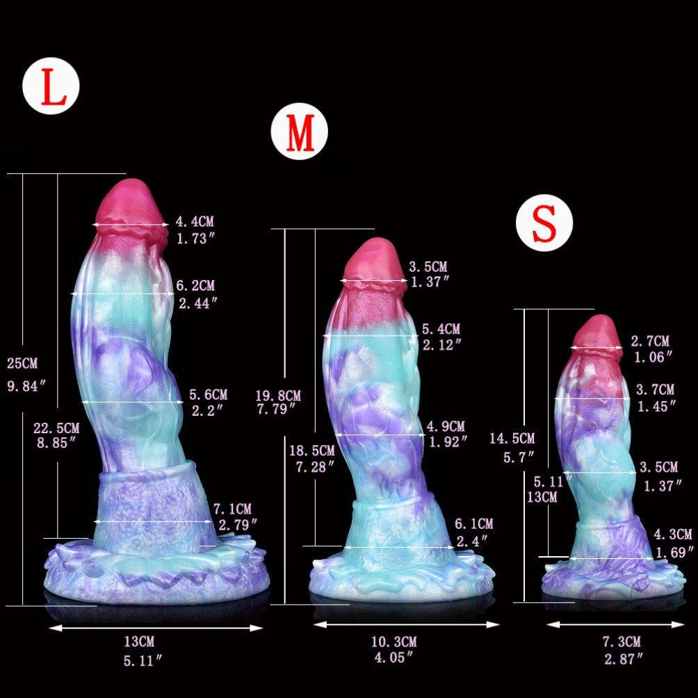 Deep Blue Dragon Dildo with Locking Knot – Platinum Silicone Fantasy G-Spot & Anal Toy | Domlust